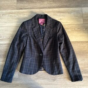 The Savile Row Co. London Blazer Jacket Plaid Lined Fitted, Suede Elbow Patches